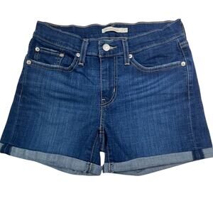 Levi’s Rolled Cuff Denim Jean Short Size 27 Mid Rise Midi Length Shorts